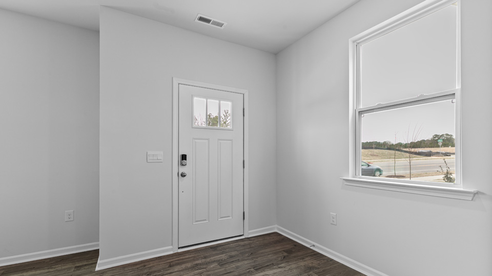Living area with revwood flooring