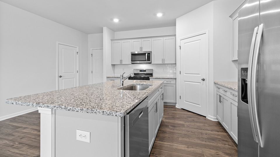 Kitchen with white cabinets