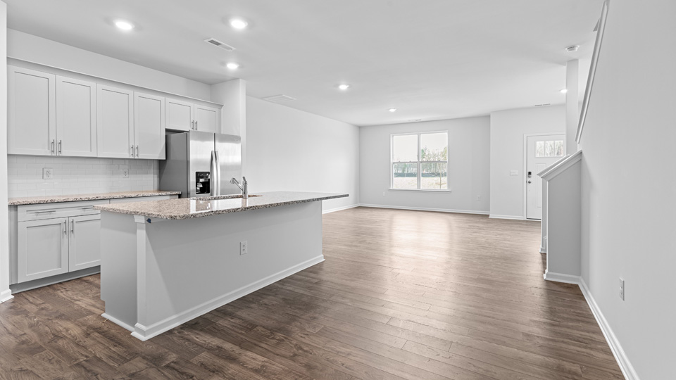 Living area with revwood flooring