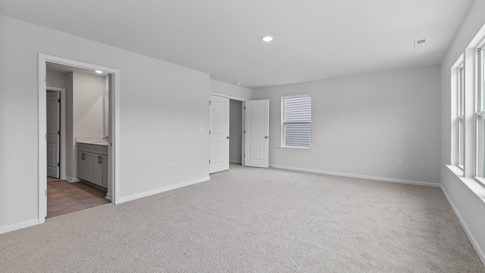 Bedroom with carpet flooring