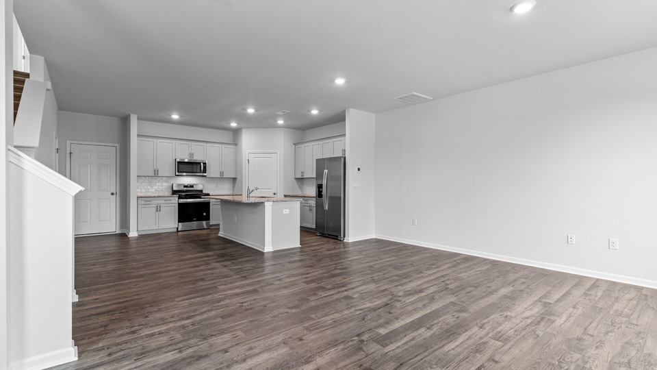 Living area with revwood flooring