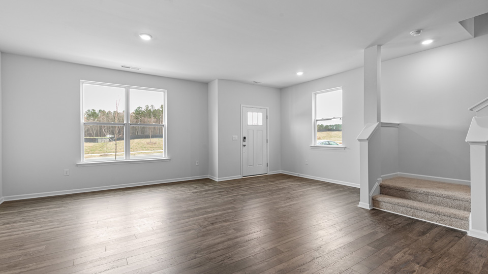 Living area with revwood flooring