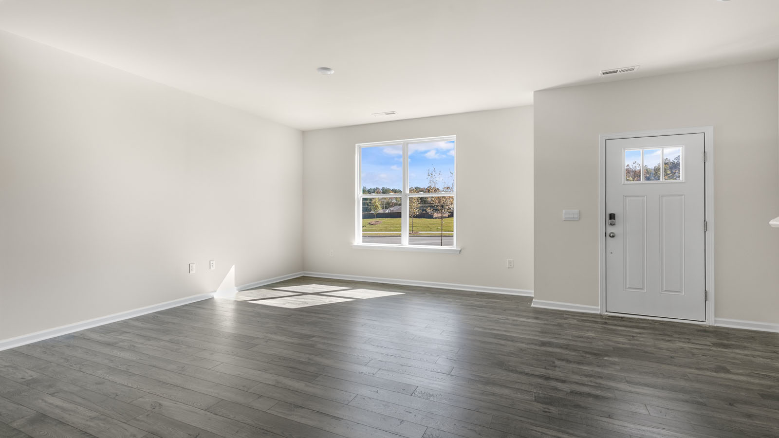 Living area with revwood flooring