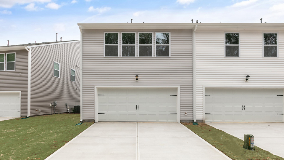 back of blake with two car garage