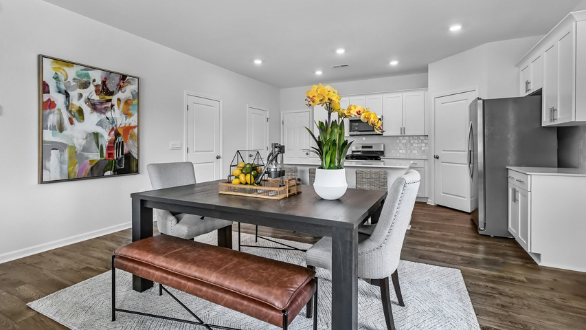 Collin Model living area with ample natural lighting