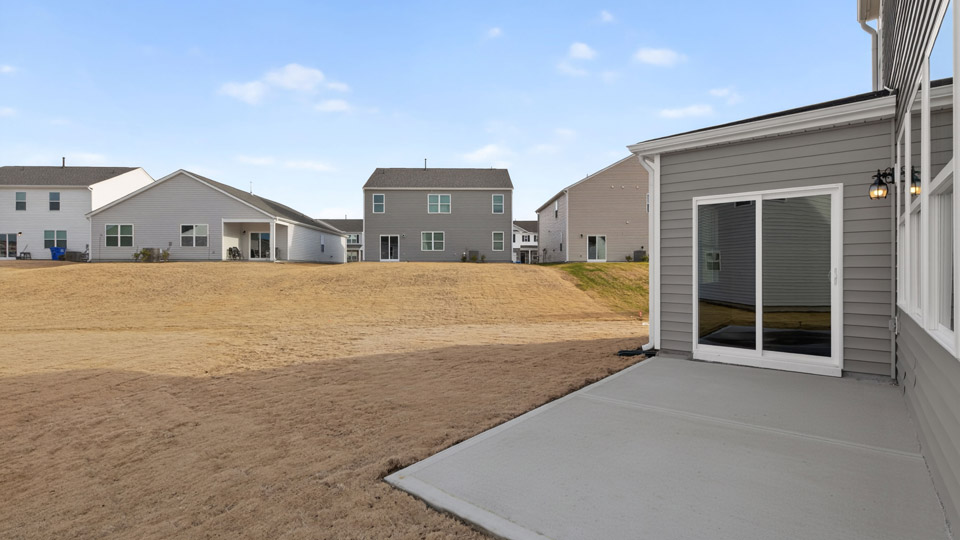 Back patio overlooking backyard
