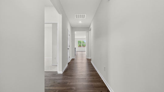 foyer entryway with revwood flooring