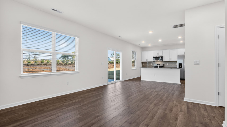 Open-concept living room and dining area
