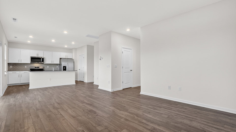 Open-concept living room and dining area