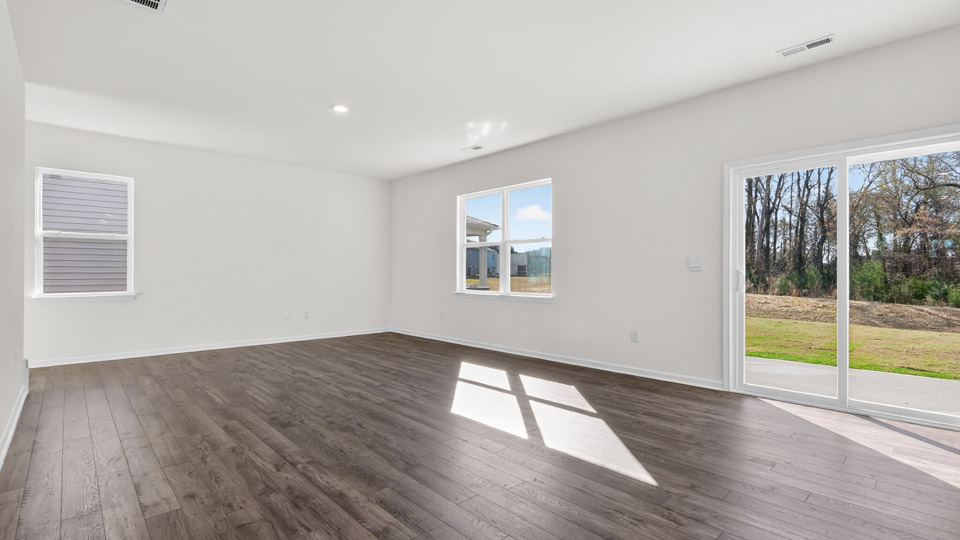 Open-concept living room and dining area