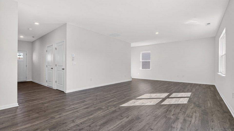 Open-concept living room and dining area