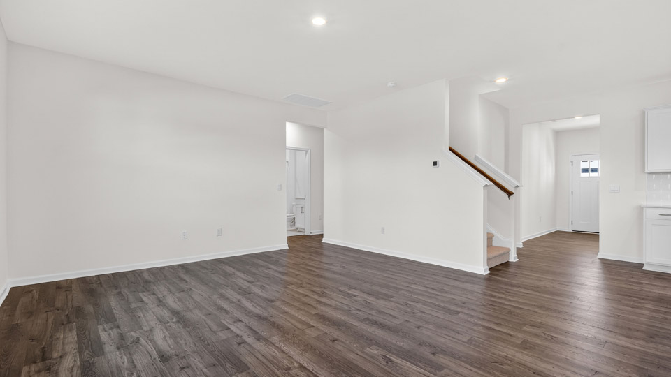 Open-concept living room and dining area