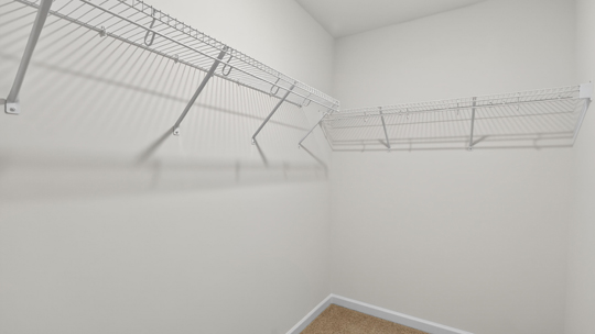 walkin closet with wire shelving