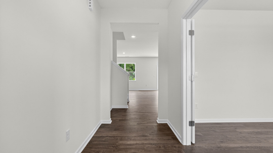 foyer entryway with revwood flooring