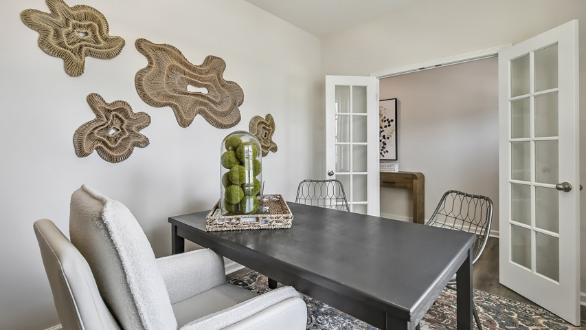 study with double french glass doors