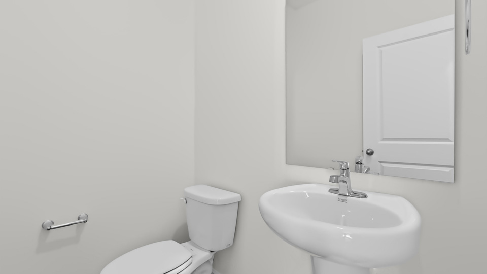powder room with pedestal sink