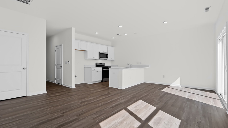 kitchen and dining areas