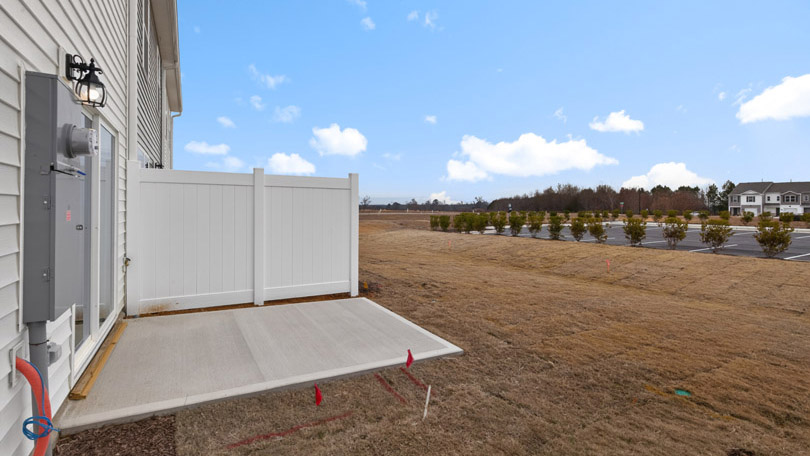 Back patio overlooking backyard
