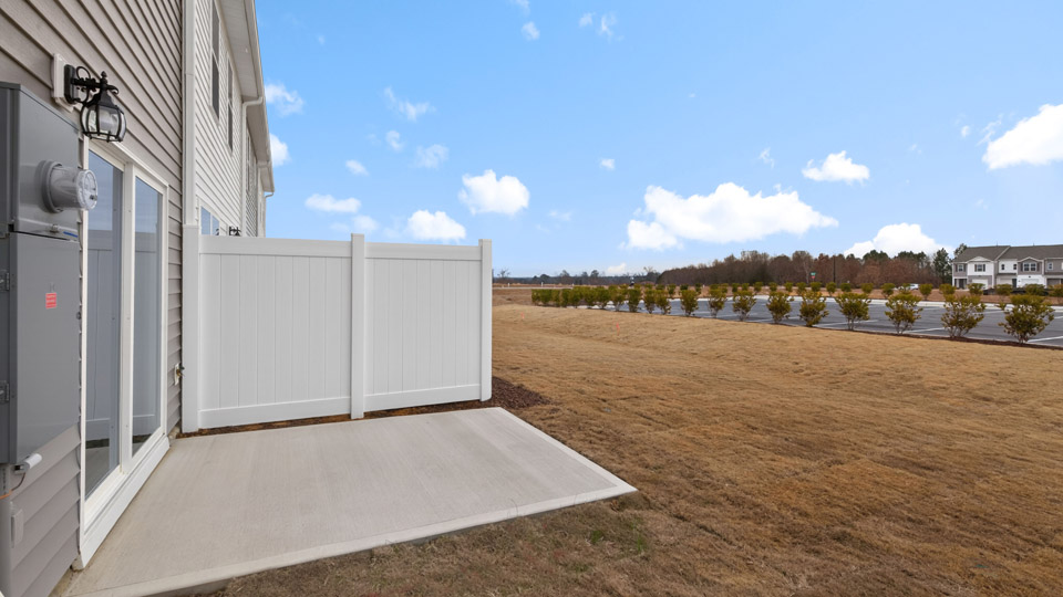 Back patio overlooking backyard