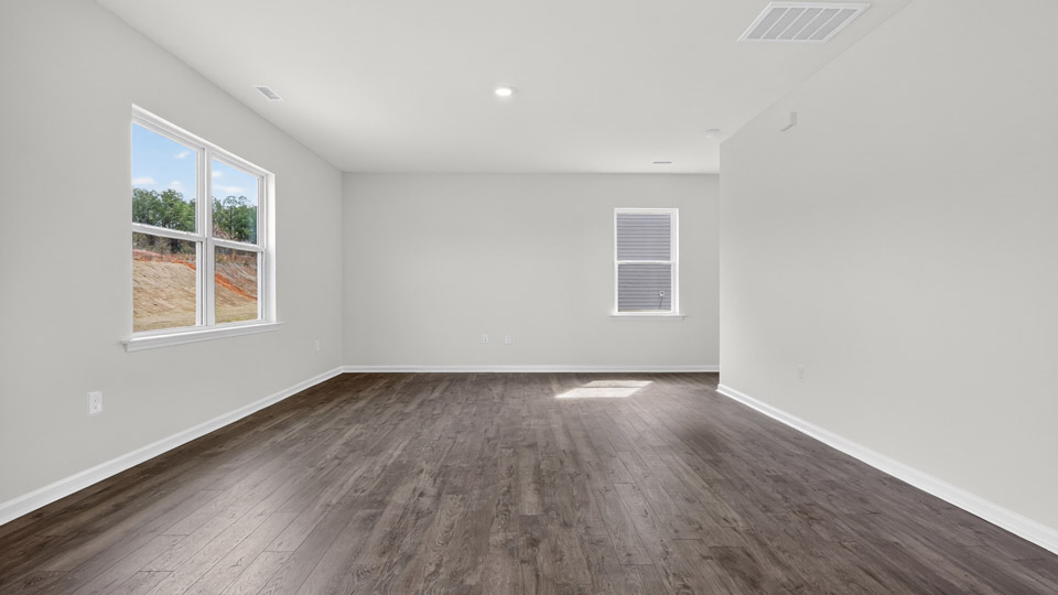 Open-concept living room and dining area