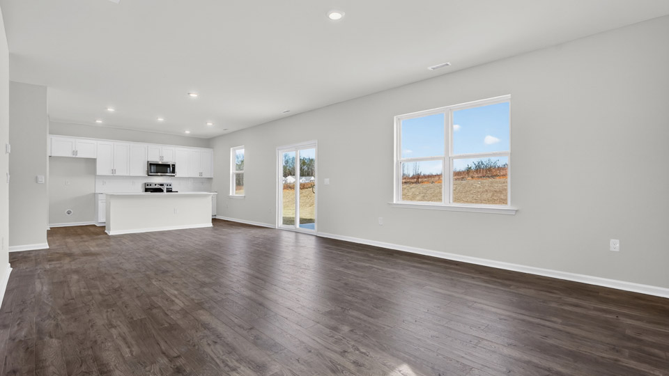 Open-concept living room and dining area