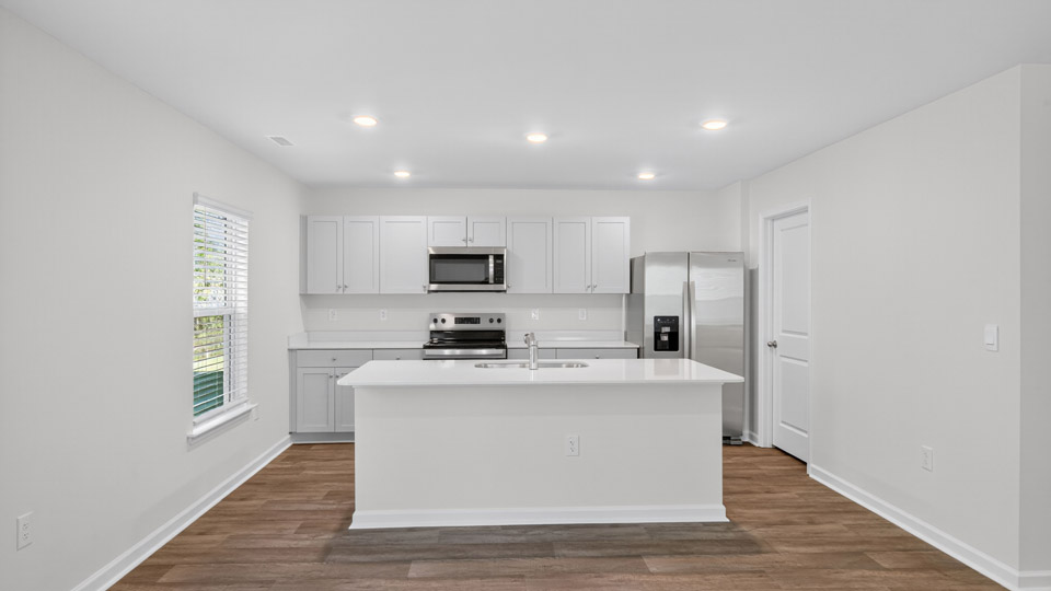 Kitchen with quartz counters