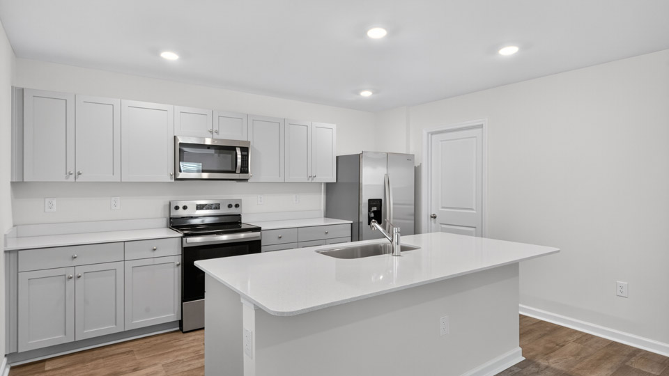 Kitchen with quartz counters