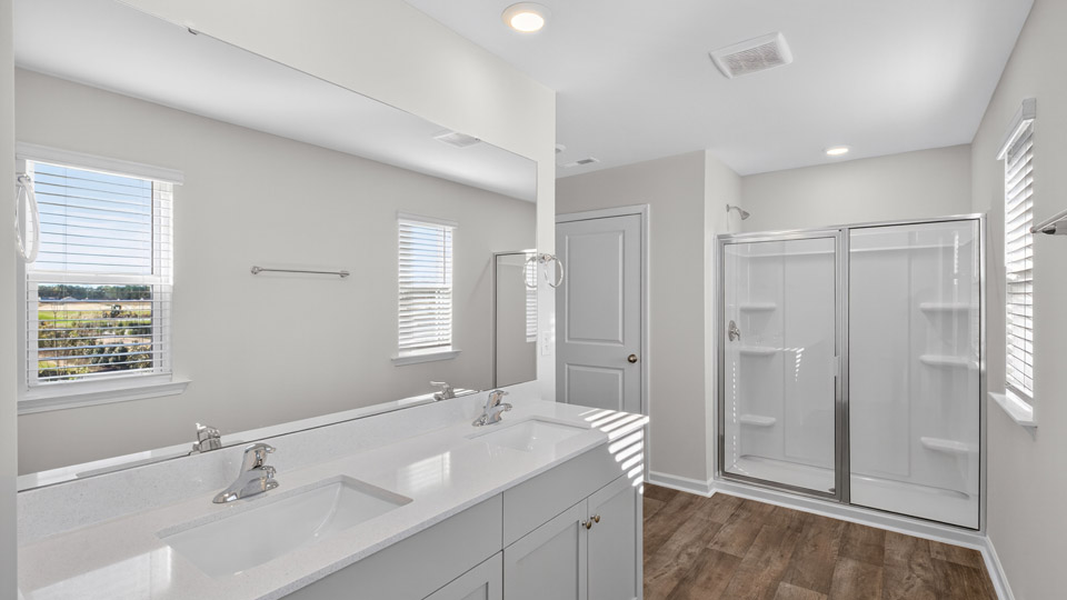Primary bathroom with walk-in shower