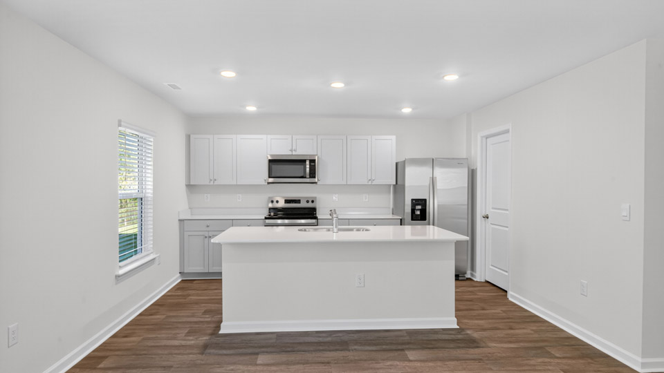 Kitchen with quartz counters