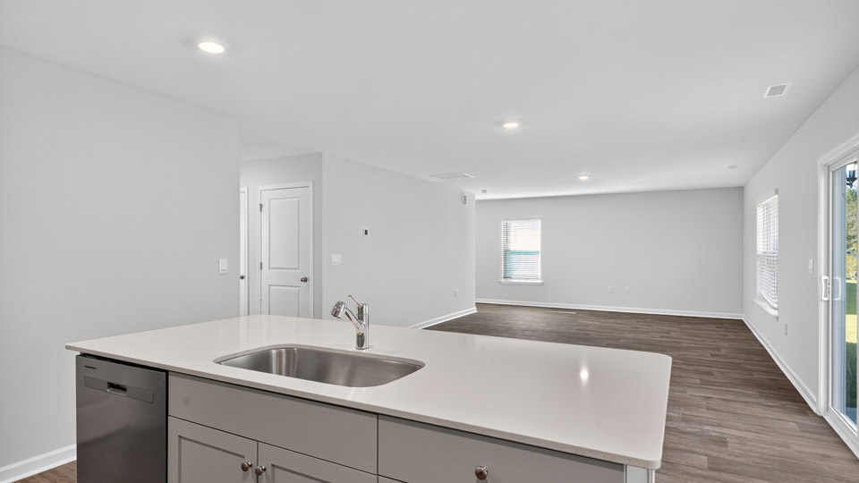 Kitchen with quartz counters