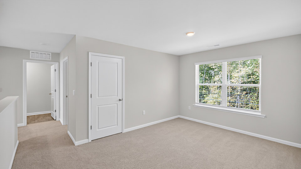 Loft with carpet flooring