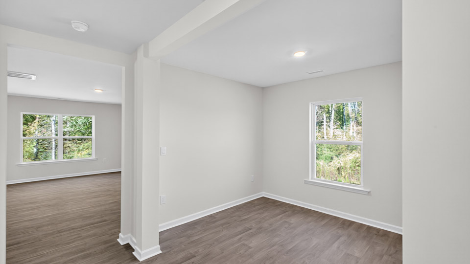 dining room with revwood flooring