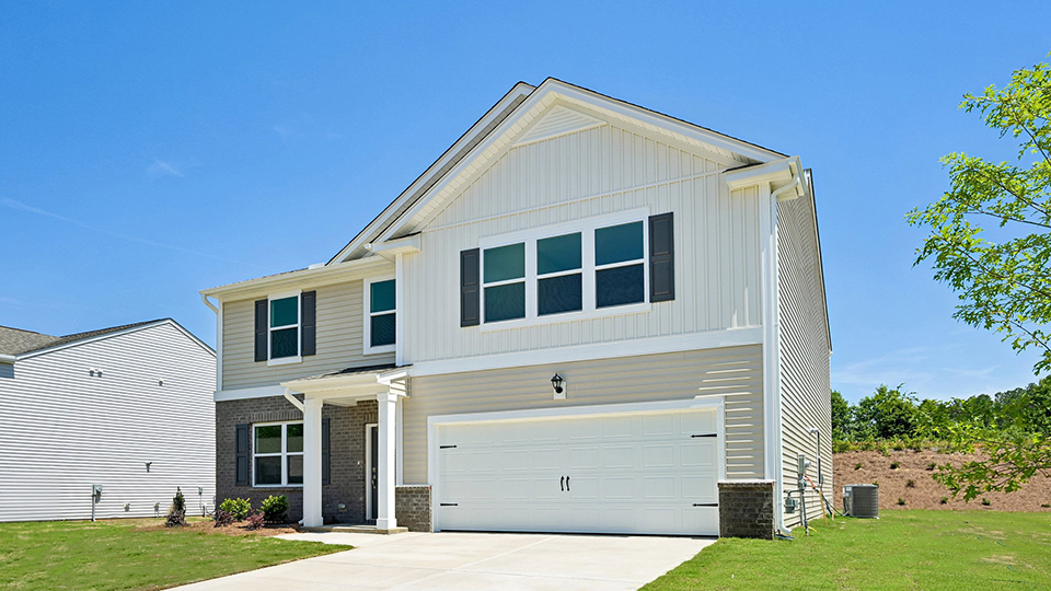 front exterior of Hanover with 2 car garage