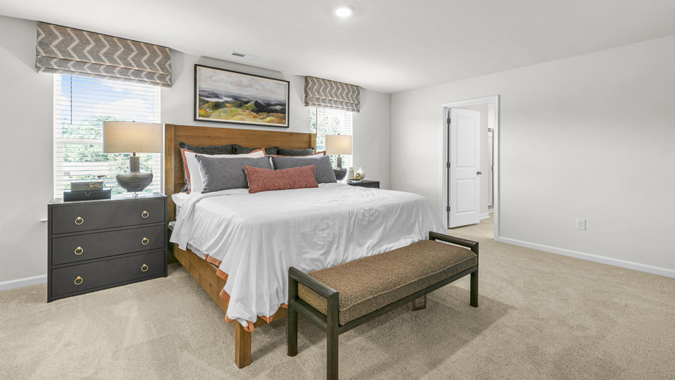 Bedroom with carpet flooring