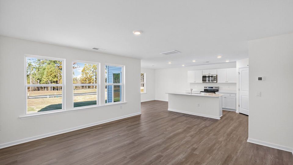 open-concept living and Kitchen