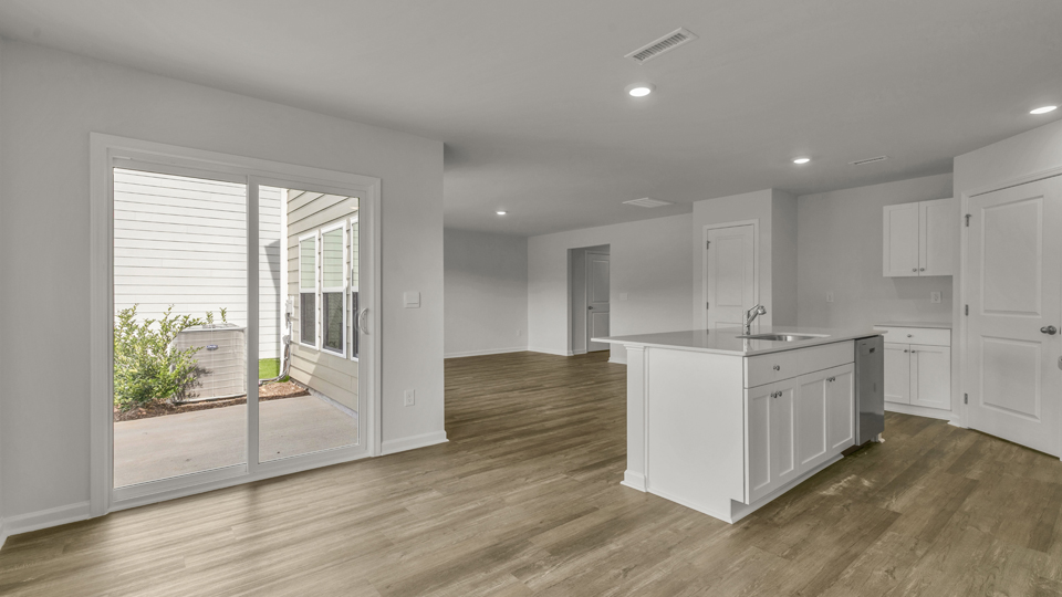 kitchen and sliding glass patio doors