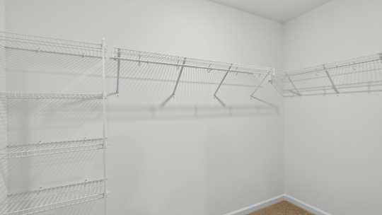 walkin closet with wire shelving