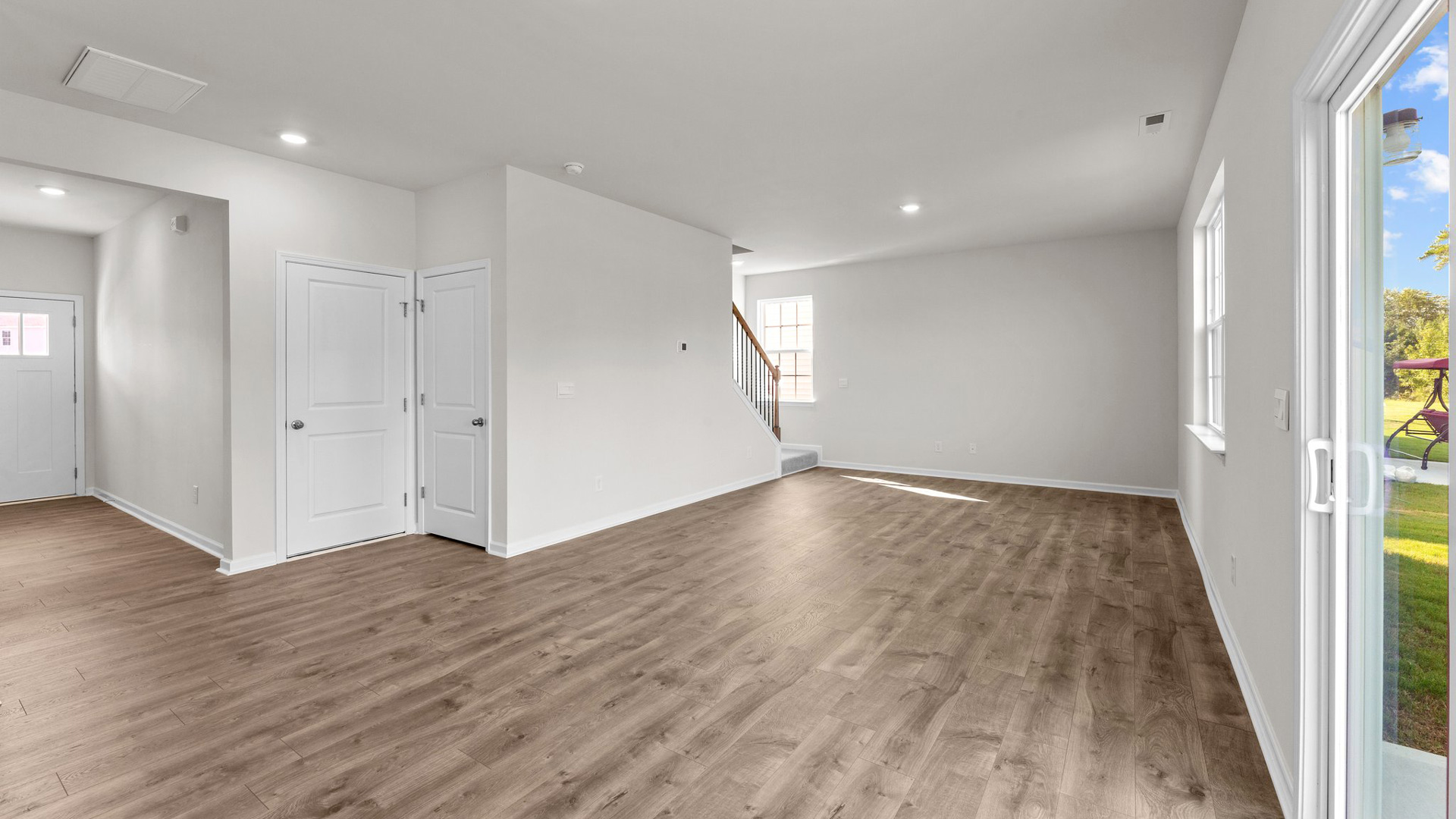 Open-concept living and dining area