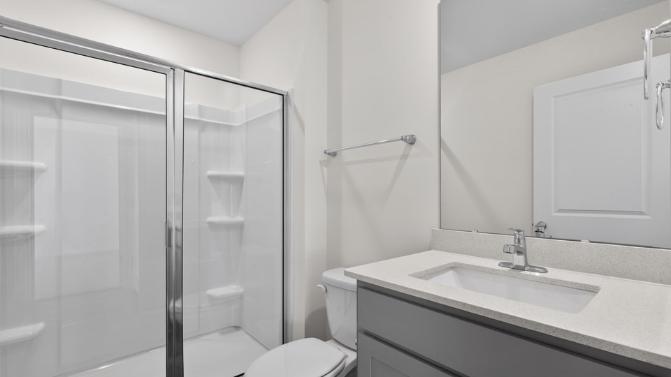 Bathroom with sink and shower