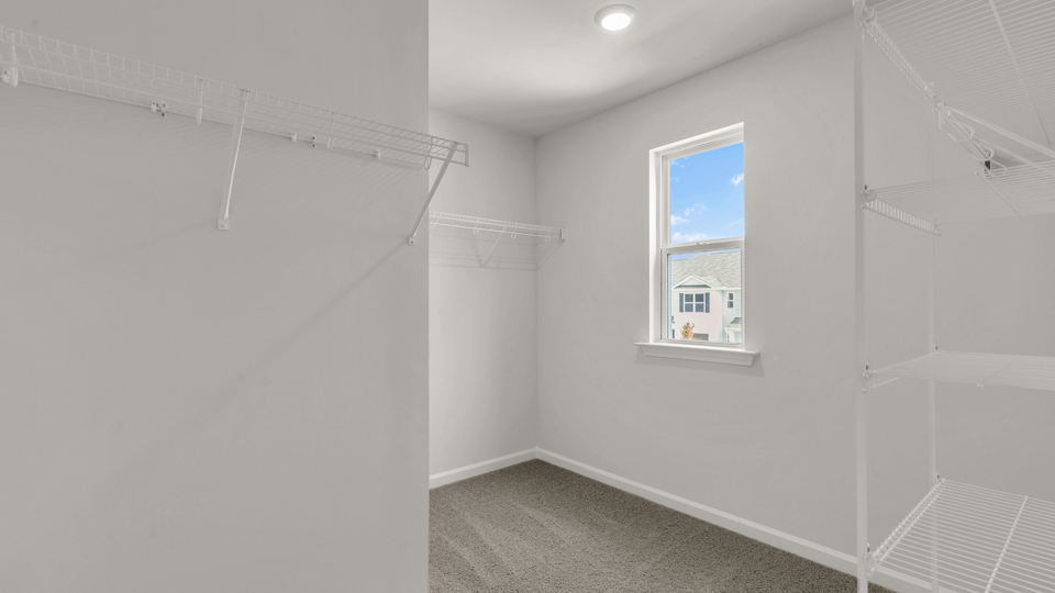 walk in closet with wire shelving