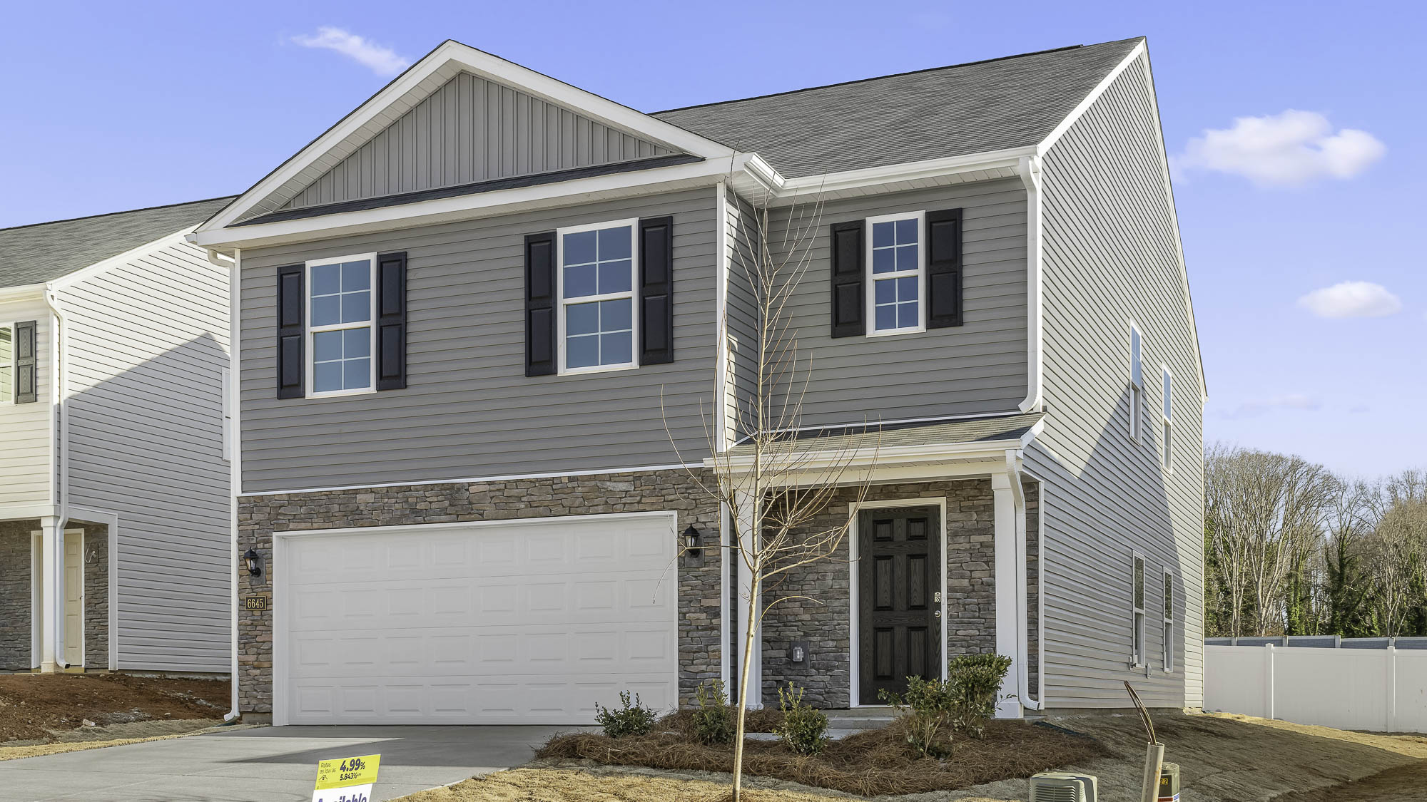 Come tour the Robie at 93 Cheyenne Dr., Clayton, NC at Lawson Glen!  Welcome to Lawson Glen, a new home coming soon to  the booming town of Clayton, NC. This community offers single family floorplans with all the features you've been searching for.  The Robie is a spacious two-story home showcased at our Lawson Glen community, located in Clayton, NC, offering 3 modern elevations. The Robie boasts 2,361 sq. ft. of living space, 5 bedrooms, 3 bathrooms, and a 2-car garage.   The moment you step inside the home you're greeted by an inviting foyer which connects you first past the staircase, then a storage closet, before opening into the living and dining rooms, which are overlooked by the kitchen. The kitchen features stainless steel appliances, a functional center island, and a corner walk-in pantry. Off the kitchen, in the back left corner of the home, is a guest bedroom and a separate full bathroom across from the guest room.   Upstairs, you'll find the primary bedroom with a spacious primary bathroom featuring a large walk-in closet, dual vanity, and a separate water closet for ultimate privacy. The additional 3 bedrooms upstairs provide comfort and privacy with access to a full secondary bathroom. The loft offers a flexible space that can be used as a media room, playroom, or become a fourth bedroom. The laundry room completes the second floor.   Residents will enjoy the future amenities including a playground, dog park, fitness park, walking trail, and a picnic shelter. As you step inside one of our homes, prepare to be captivated by the attention to detail and high-quality finishes throughout. The open floorplan designs are perfect for entertaining, while the LED lighting adds a modern touch and creates a warm, inviting ambiance. The exterior schemes and elevations of our homes were carefully designed to create a beautiful streetscape that you'll be proud to call home.   At Lawson Glen, we understand the importance of modern living. That's why each home is equipped with smart home technology, putting convenience and control at your fingertips. Whether adjusting the temperature or turning on the lights, managing your home has never been easier.  With its thoughtful design and spacious layout, the Robie is the perfect place to call home at Lawson Glen. Contact us today to schedule a tour!  * Photos are not of actual home or interior features and are representative of floor plan only. *