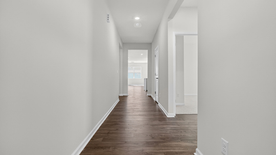 foyer entryway with revwood flooring