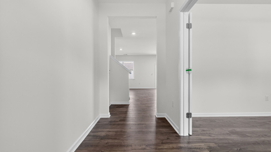 foyer entryway with revwood flooring