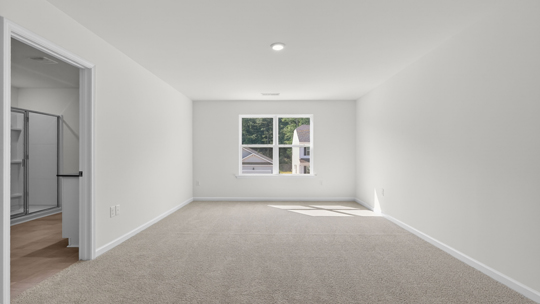 primary bedroom with carpet flooring