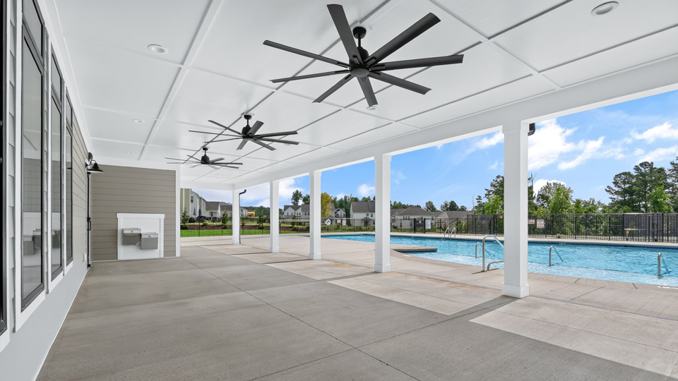 clubhouse covered patio seating area