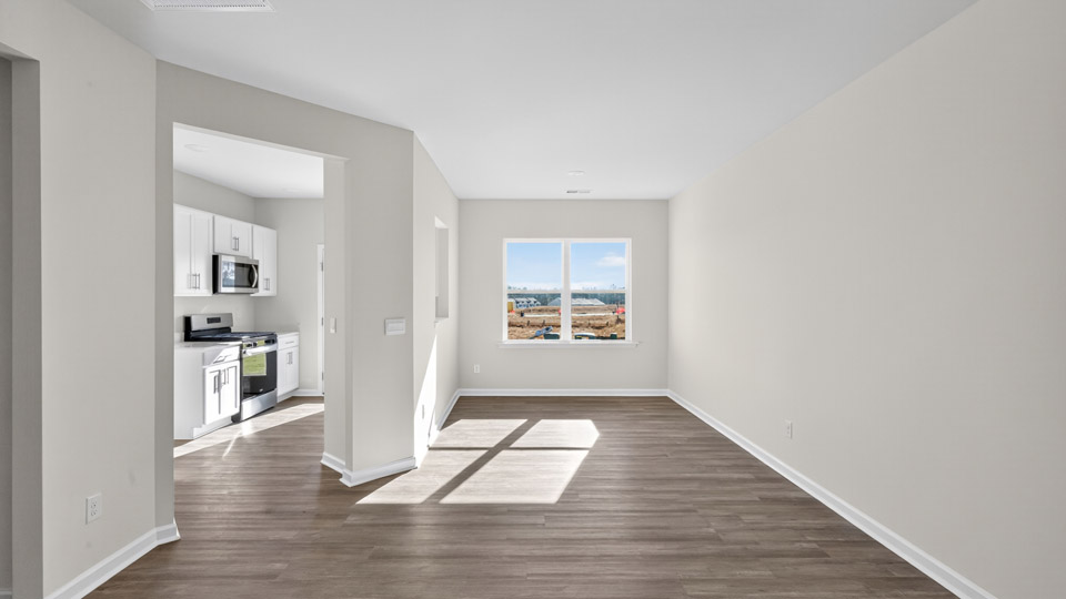 living room with revwood flooring