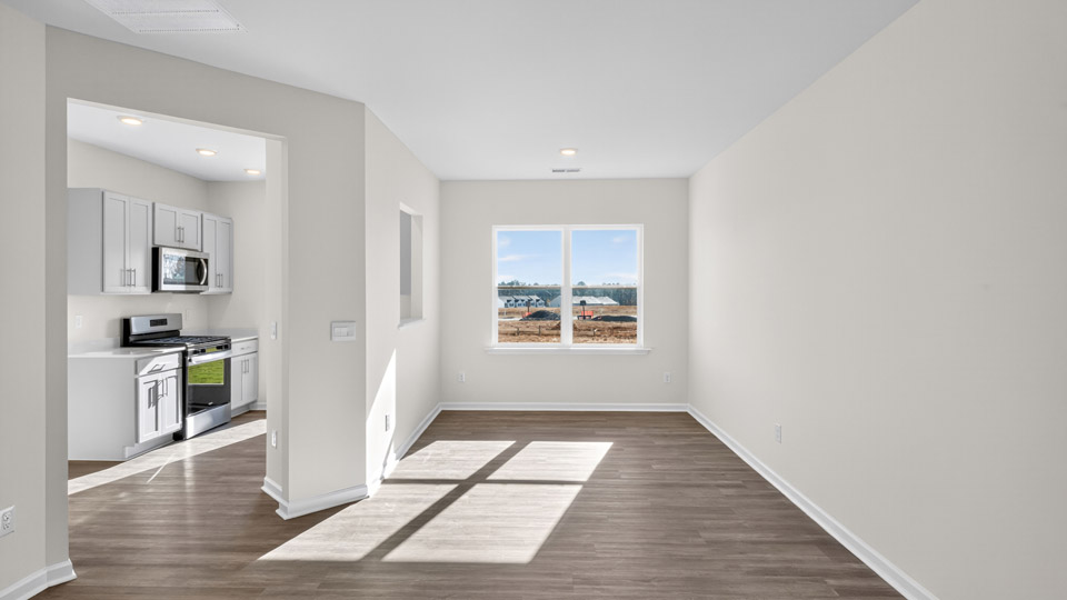 living room with revwood flooring