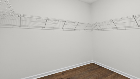 walkin closet with wire shelving