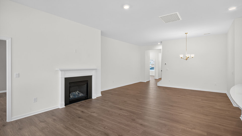 Living room with fireplace
