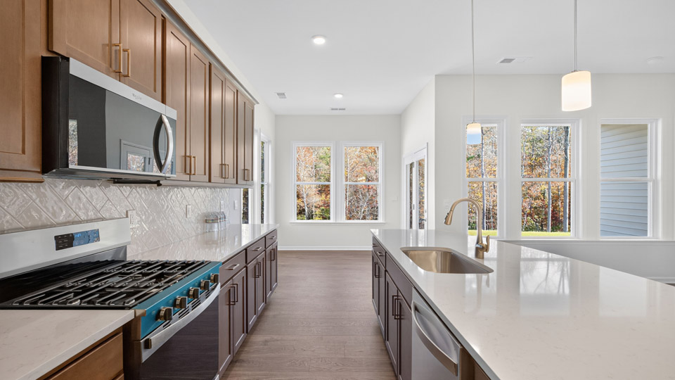 Kitchen with quartz counters